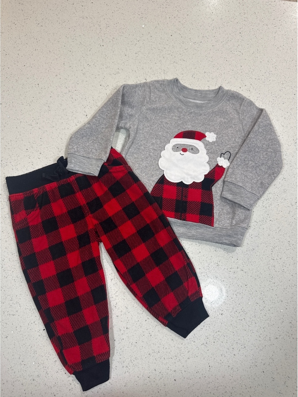 Baby Christmas Set 12M – Santa Plaid